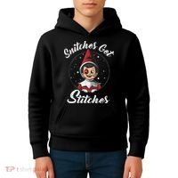 Snitches Get Stitches The Elf Xmas Snitches Get Stitches Kids Hoodie thumb 4