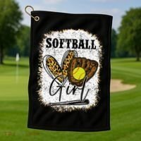 Softball Girl Softball Golf Towel thumb 1