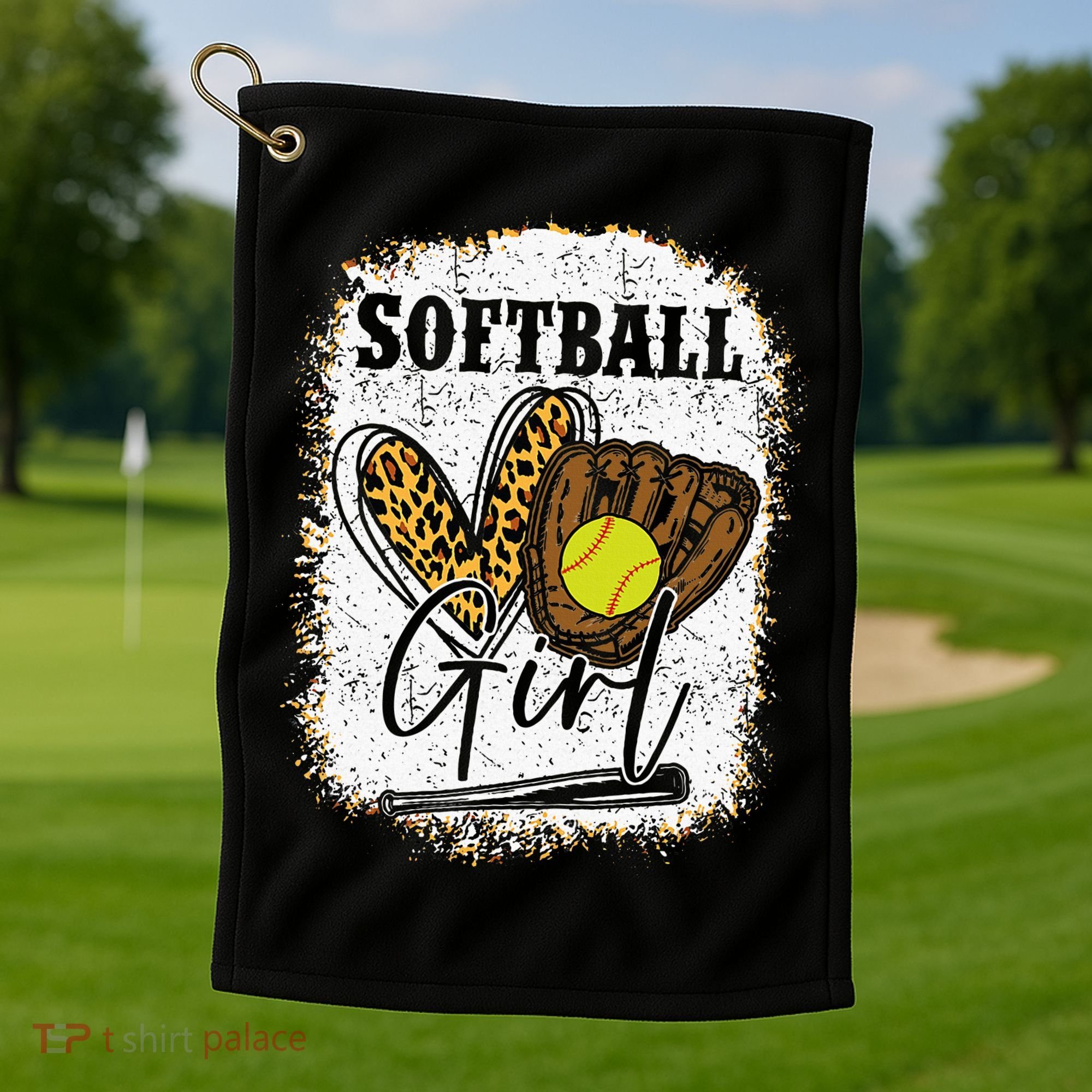 Softball Girl Softball Golf Towel