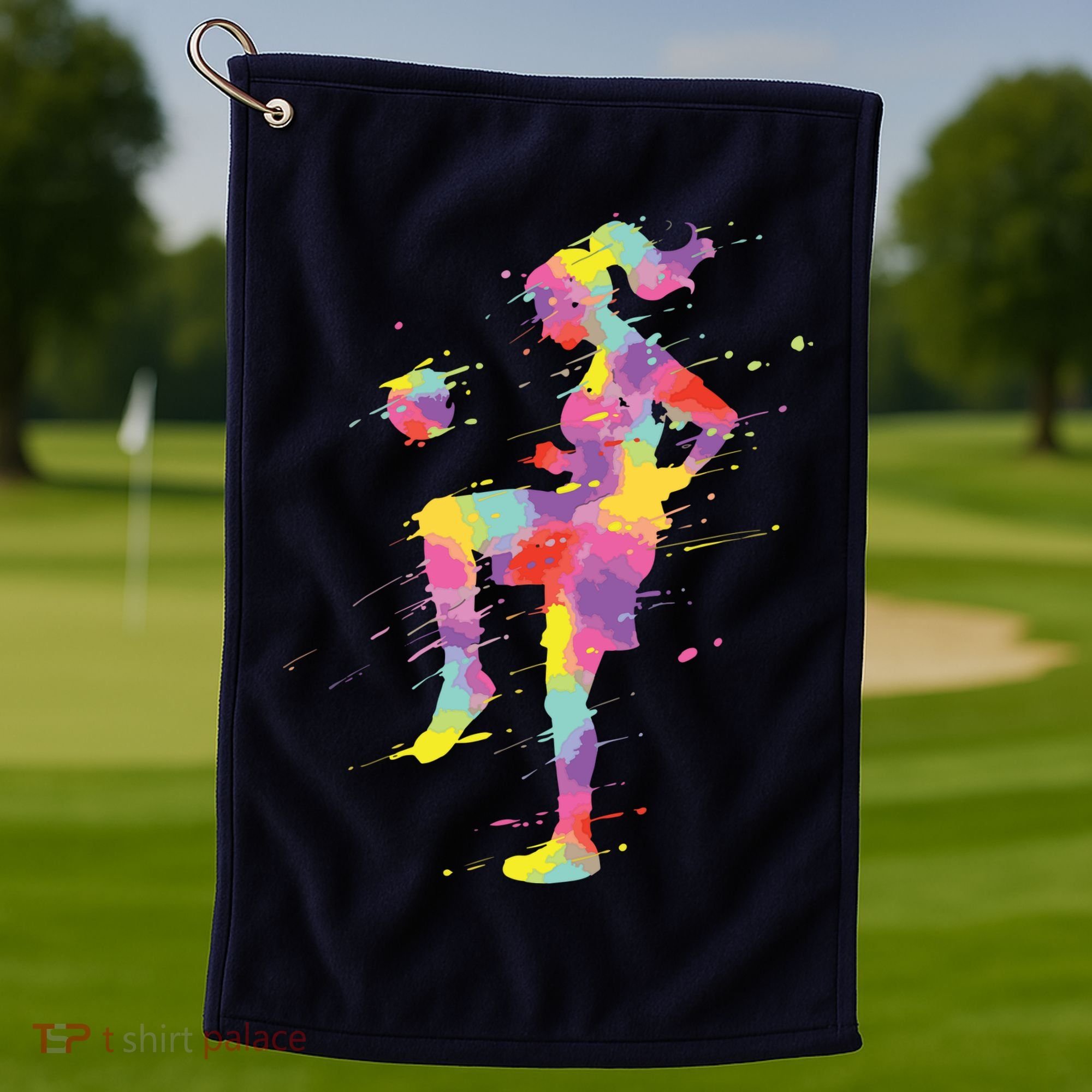 Soccer Girl Golf Towel