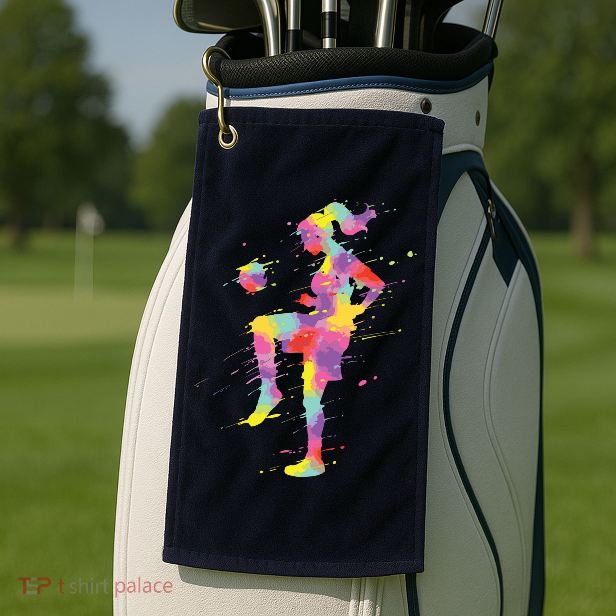 Soccer Girl Golf Towel