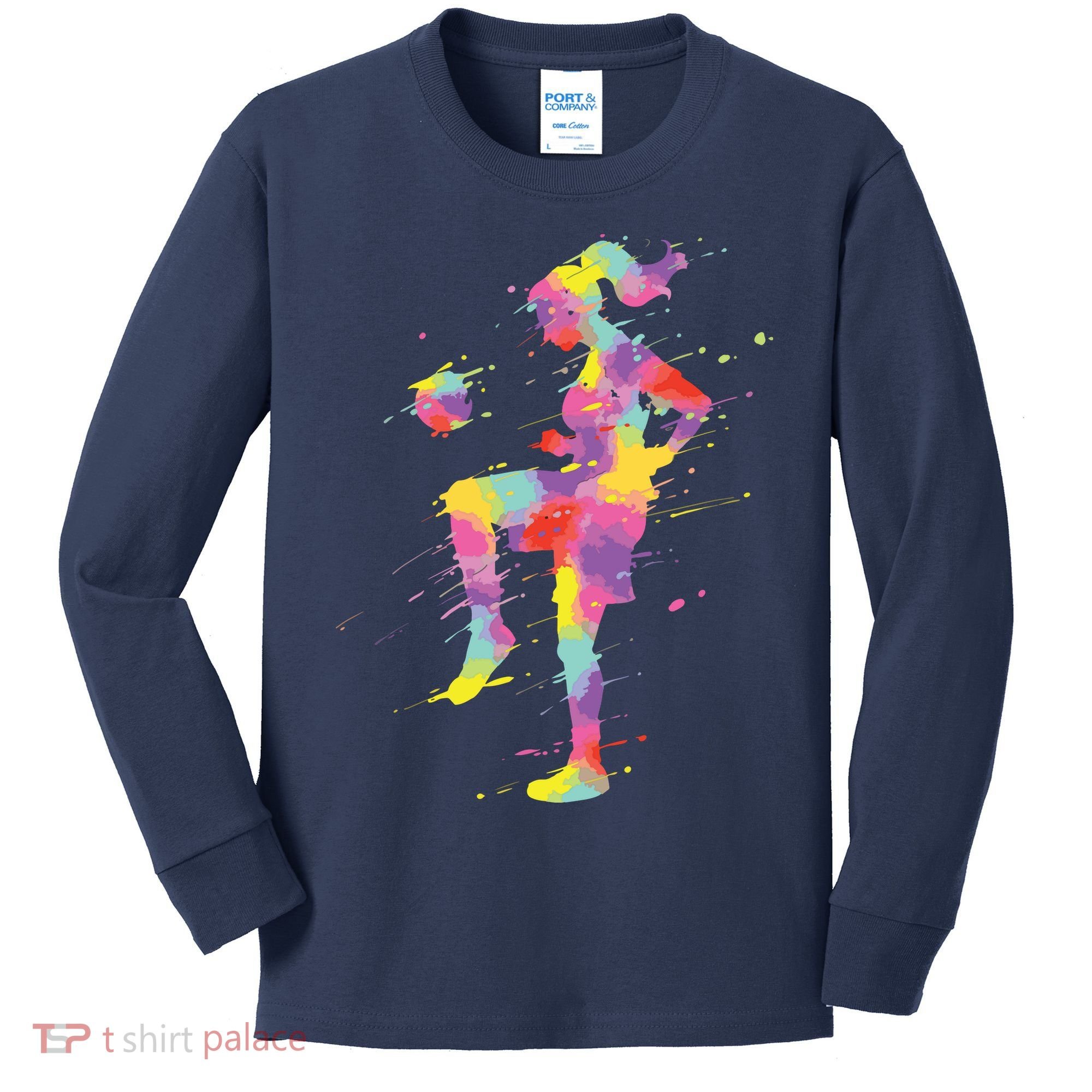 Soccer Girl Kids Long Sleeve Shirt