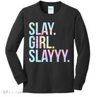 Slay Girl Slay Tie Dye Kids Long Sleeve Shirt thumb 0