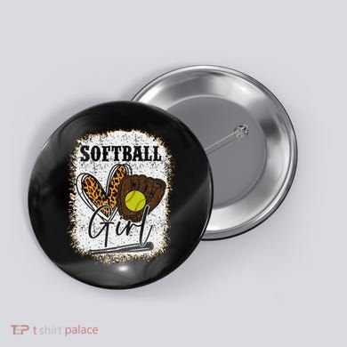 Softball Girl Button