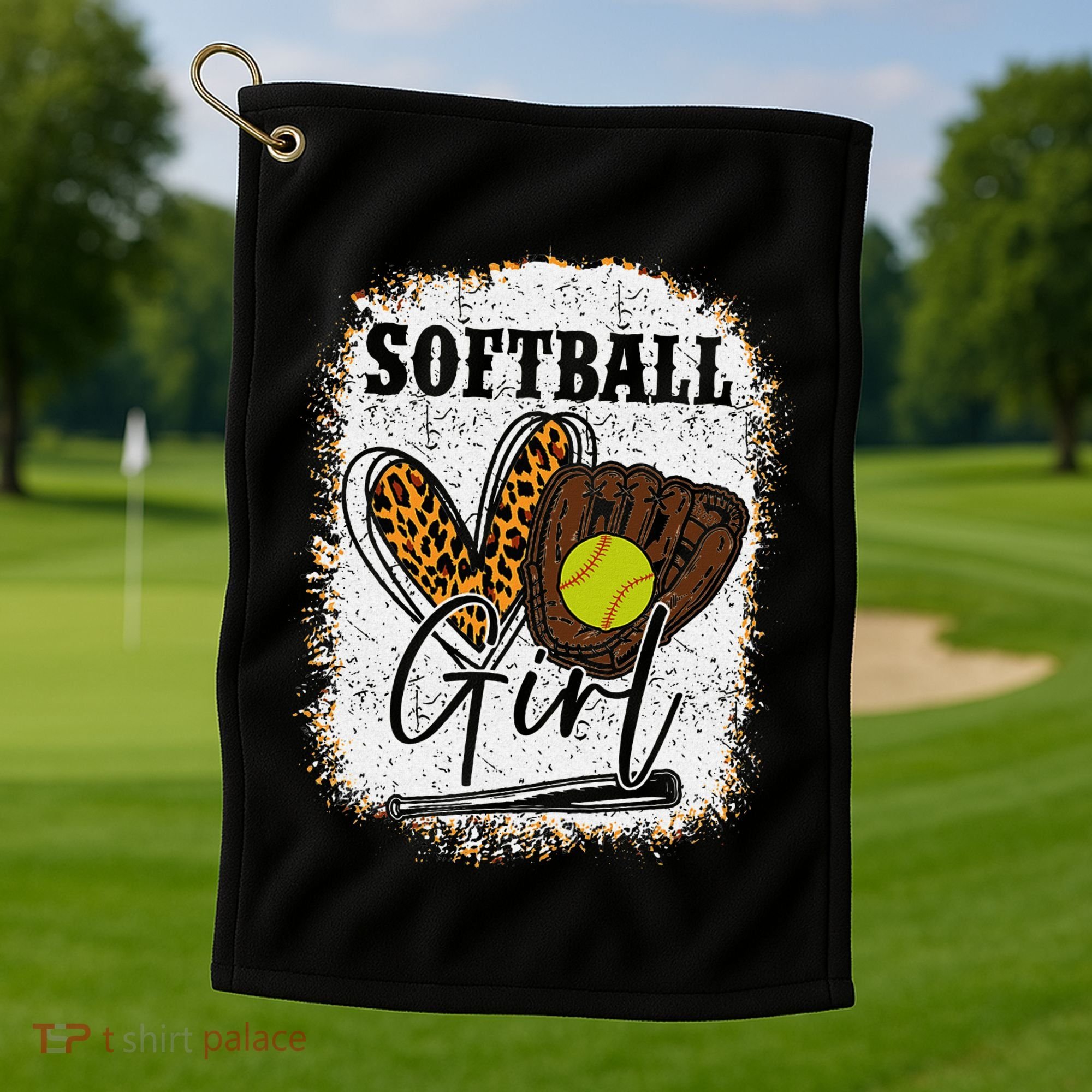 Softball Girl Golf Towel