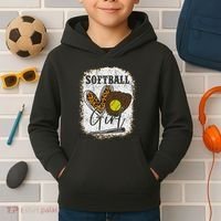 Softball Girl Kids Hoodie thumb 2