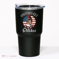 Snitches Get Stitches Funny US Flag Christmas Tumbler thumb 0