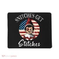 Snitches Get Stitches Funny US Flag Christmas Mousepad thumb 0