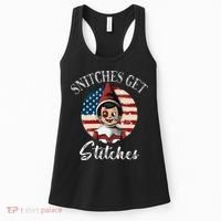 Snitches Get Stitches Funny US Flag Christmas Women's Tank Top thumb 0
