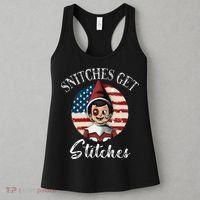 Snitches Get Stitches Funny US Flag Christmas Women's Tank Top thumb 3