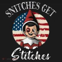 Snitches Get Stitches Funny US Flag Christmas Women's Tank Top thumb 5