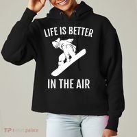 Snowboard Graphic Snowboarding Life Is Better In The Air Gift Ladies Heavyweight Boxy Pullover Hoodie thumb 0