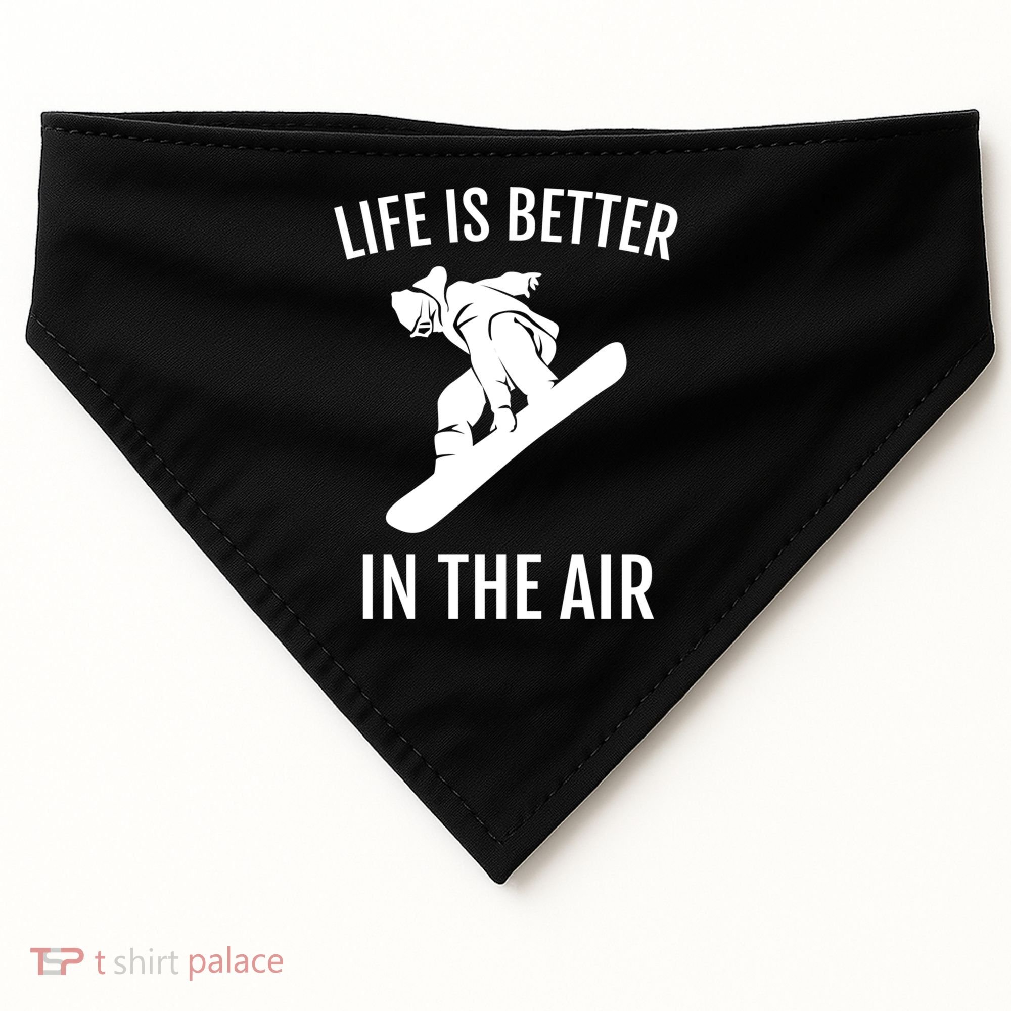 Snowboard Graphic Snowboarding Life Is Better In The Air Gift USA-Made Doggie Bandana