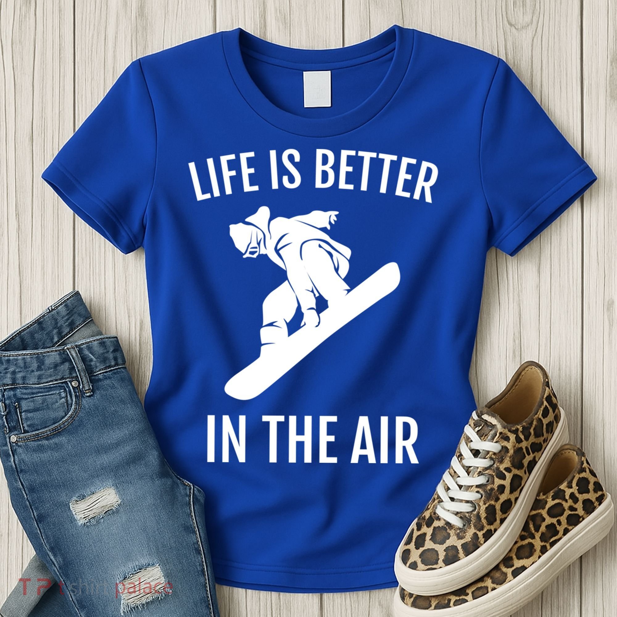 Snowboard Graphic Snowboarding Life Is Better In The Air Gift Women's T-Shirt