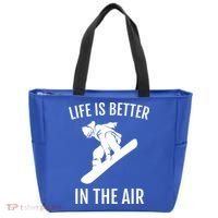 Snowboard Graphic Snowboarding Life Is Better In The Air Gift Tote Bag thumb 0