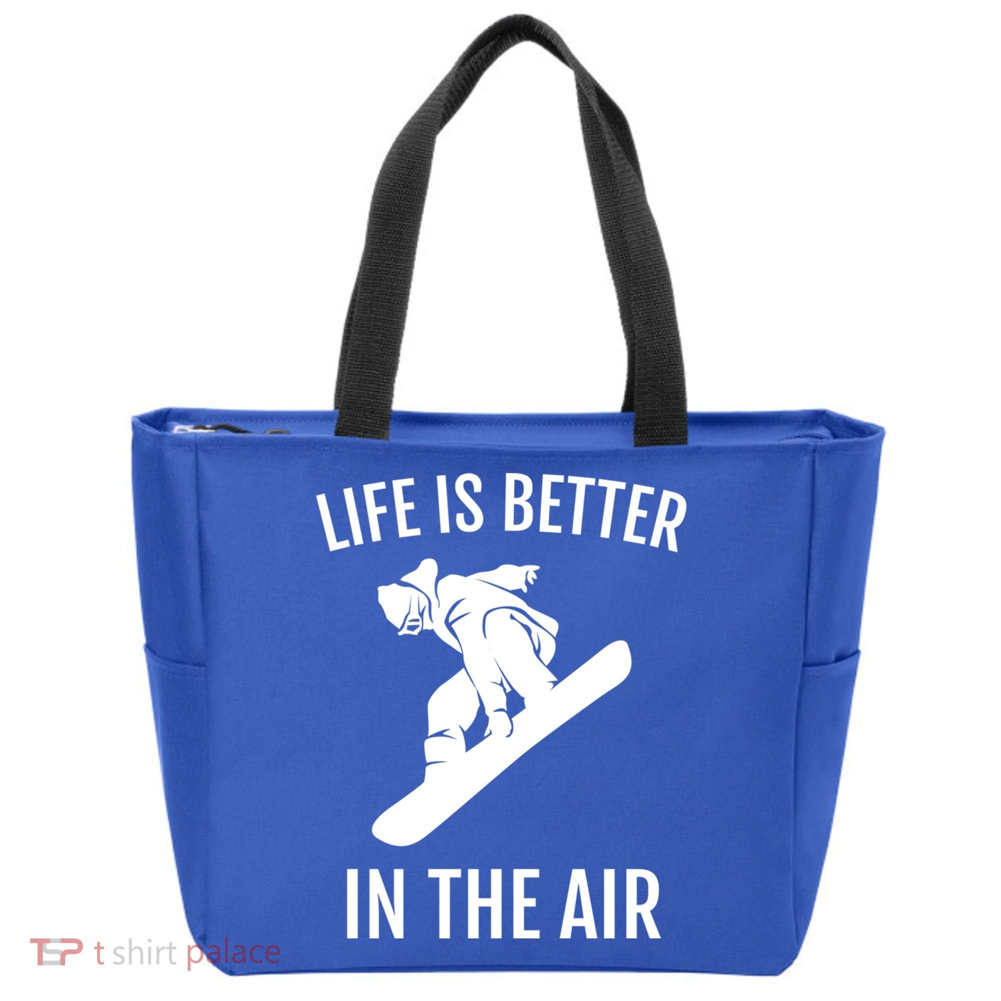 Snowboard Graphic Snowboarding Life Is Better In The Air Gift Tote Bag