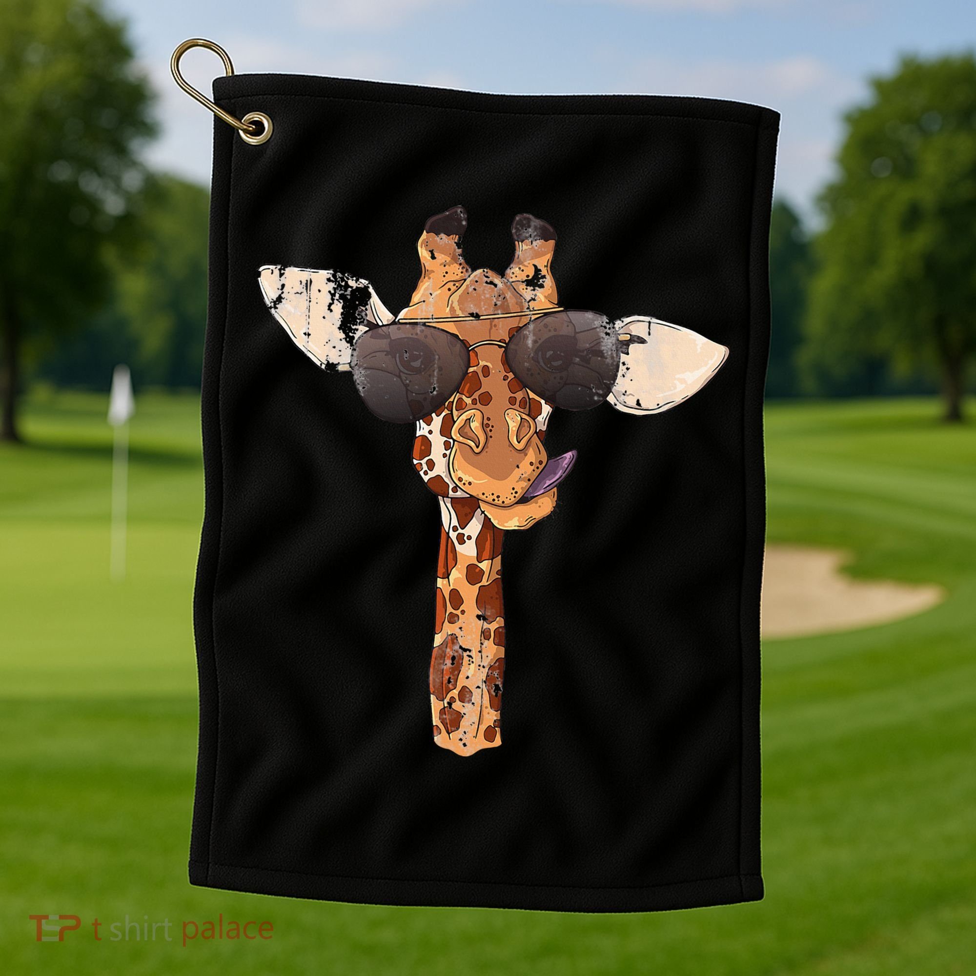 Sunglasses Giraffe Golf Towel