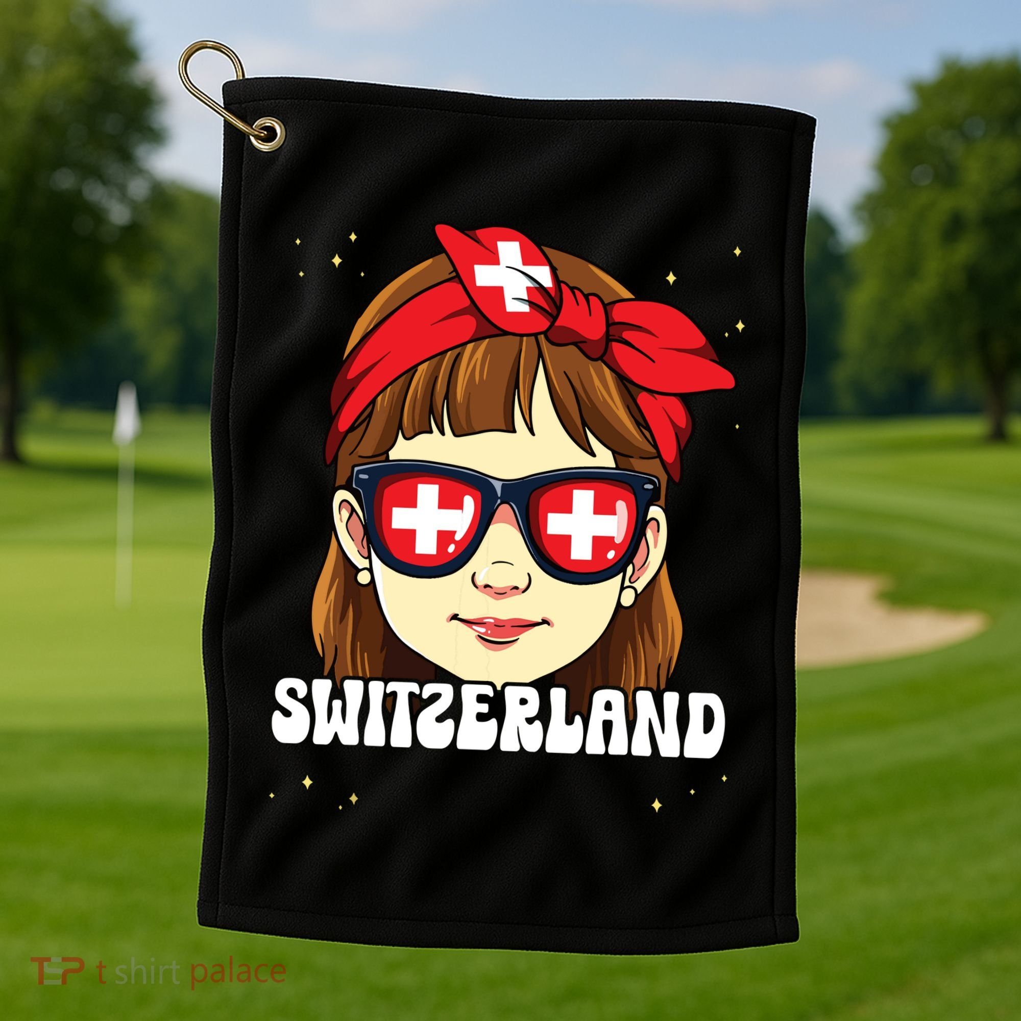 Swiss Girl Switzerland Golf Towel