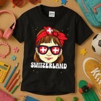 Swiss Girl Switzerland Kids T-Shirt thumb 3
