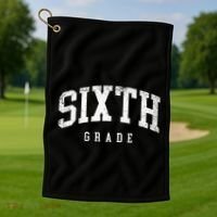 Sixth Grade Squad 6th Grade Team Retro First Day Of School Golf Towel thumb 1
