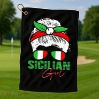 Sicilian Girl Sicily Golf Towel thumb 1