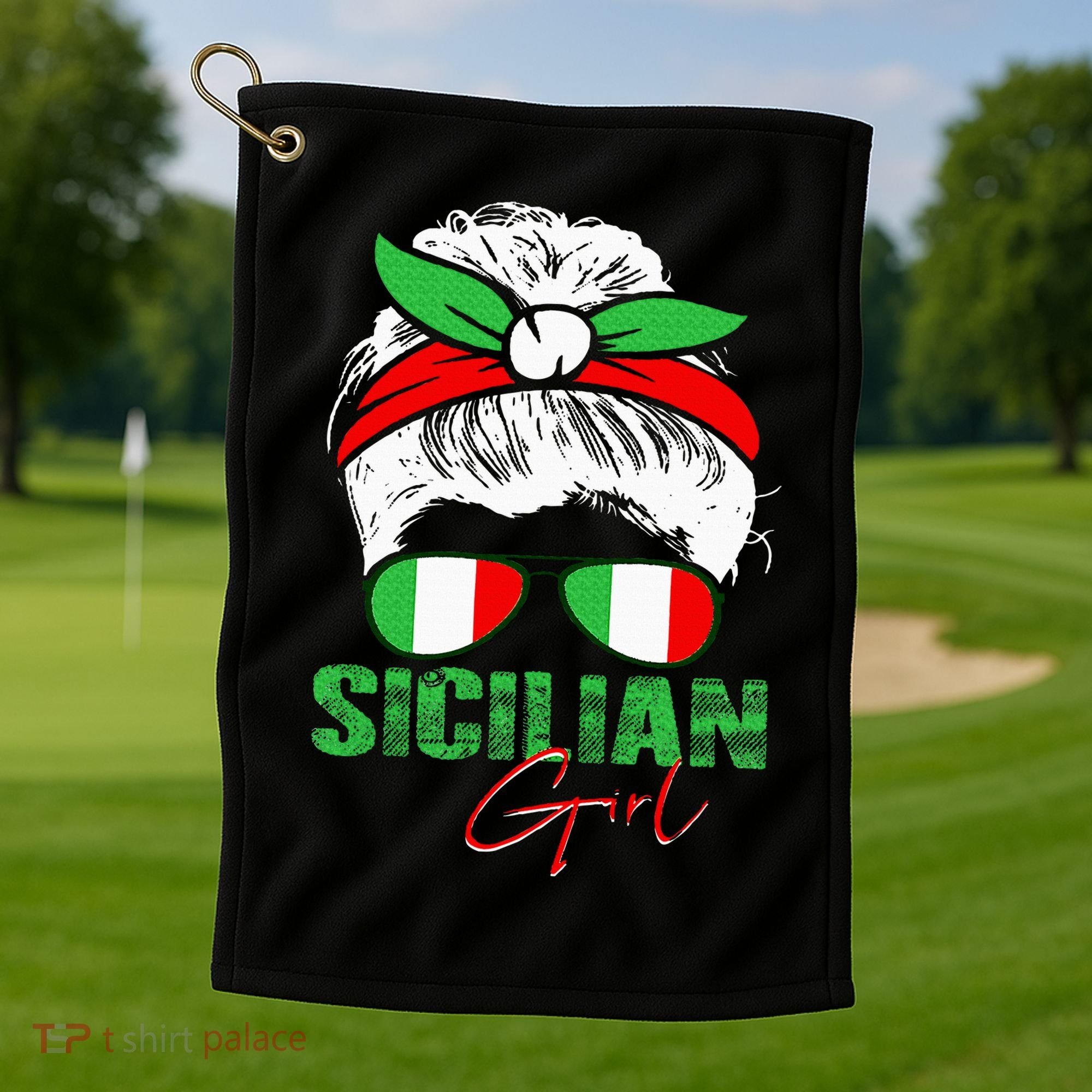 Sicilian Girl Sicily Golf Towel