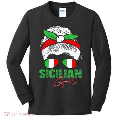 Sicilian Girl Sicily Kids Long Sleeve Shirt