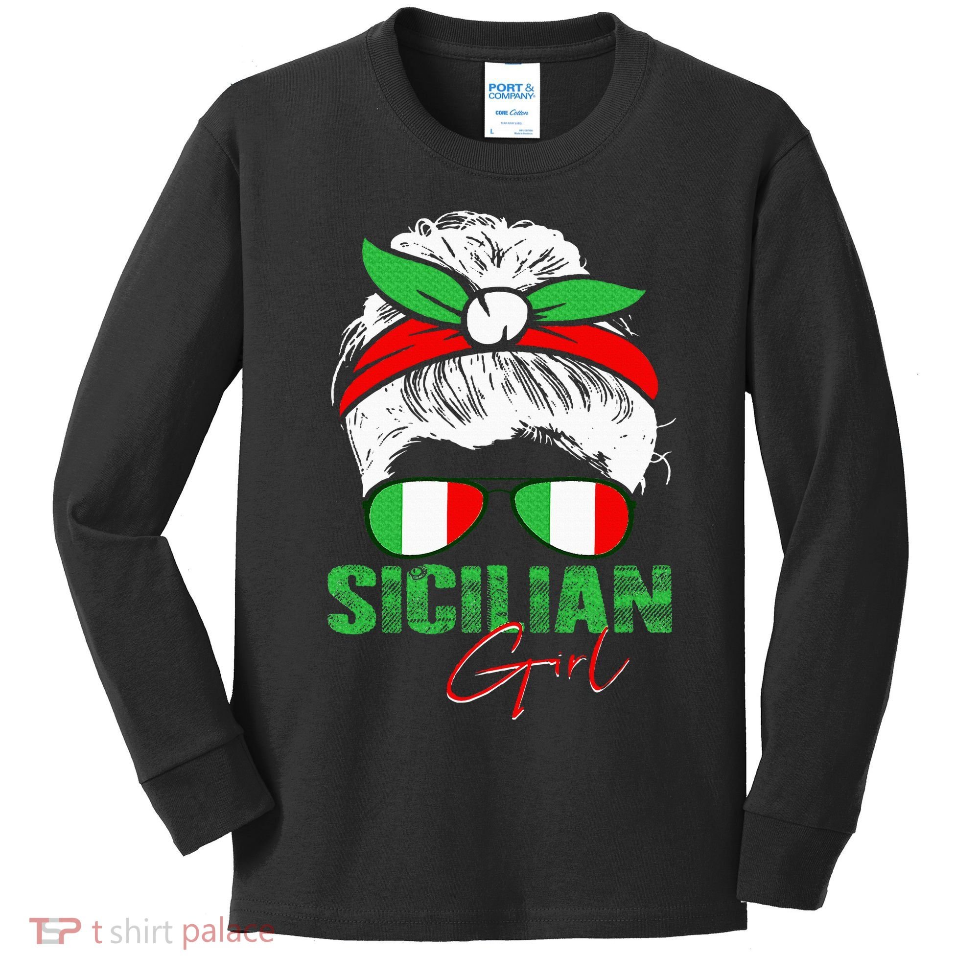 Sicilian Girl Sicily Kids Long Sleeve Shirt