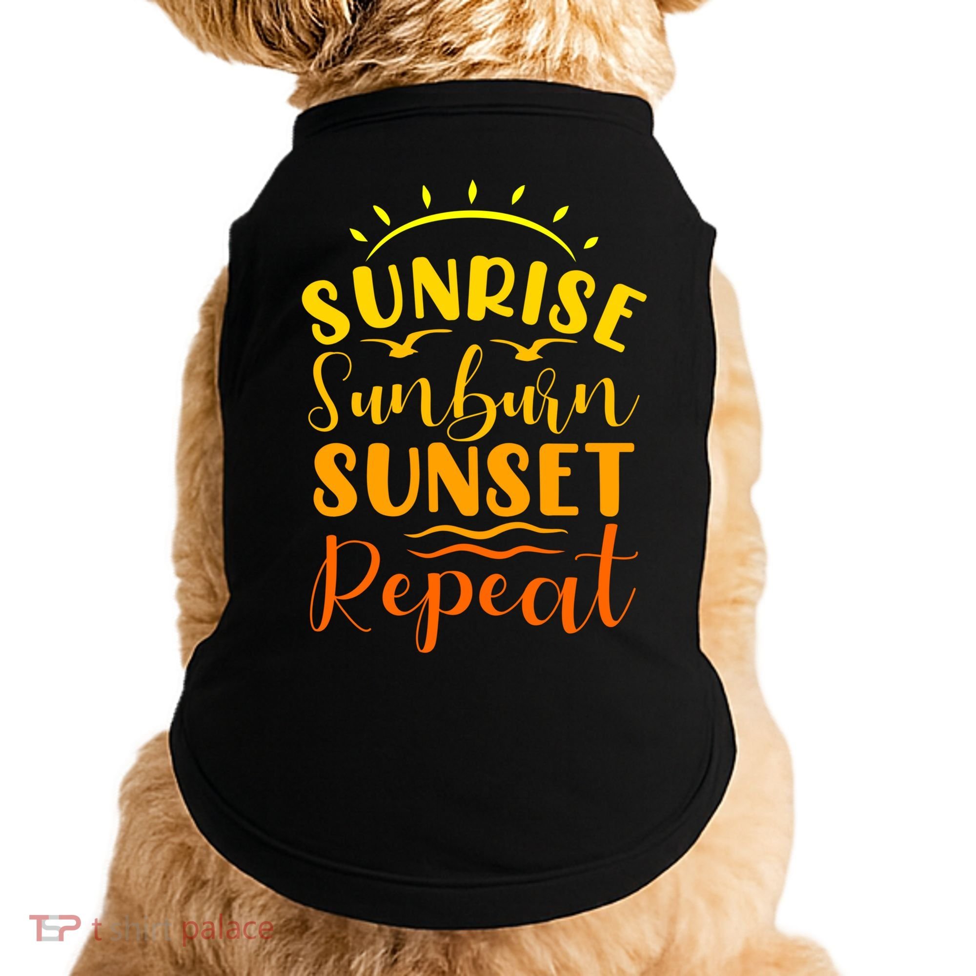 Summer Gift Sunrise Sunburn Sunset Repeat Gift Doggie Tank