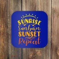 Summer Gift Sunrise Sunburn Sunset Repeat Gift Coaster thumb 0