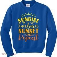Summer Gift Sunrise Sunburn Sunset Repeat Gift Kids Sweatshirt thumb 0