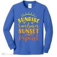 Summer Gift Sunrise Sunburn Sunset Repeat Gift Kids Long Sleeve Shirt thumb 0