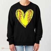 Softball Game Softball Heart Day Softball Lovers Women's Sweatshirt thumb 0