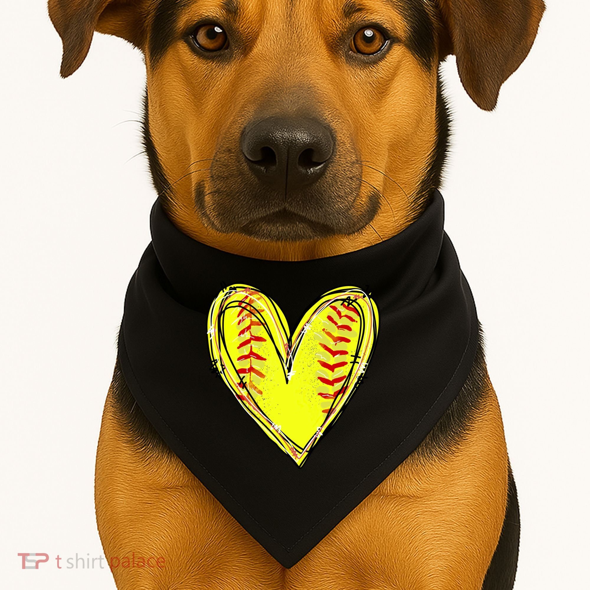 Softball Game Softball Heart Day Softball Lovers USA-Made Doggie Bandana