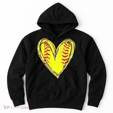 Softball Game Softball Heart Day Softball Lovers Hoodie