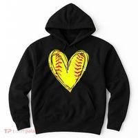 Softball Game Softball Heart Day Softball Lovers Hoodie thumb 0