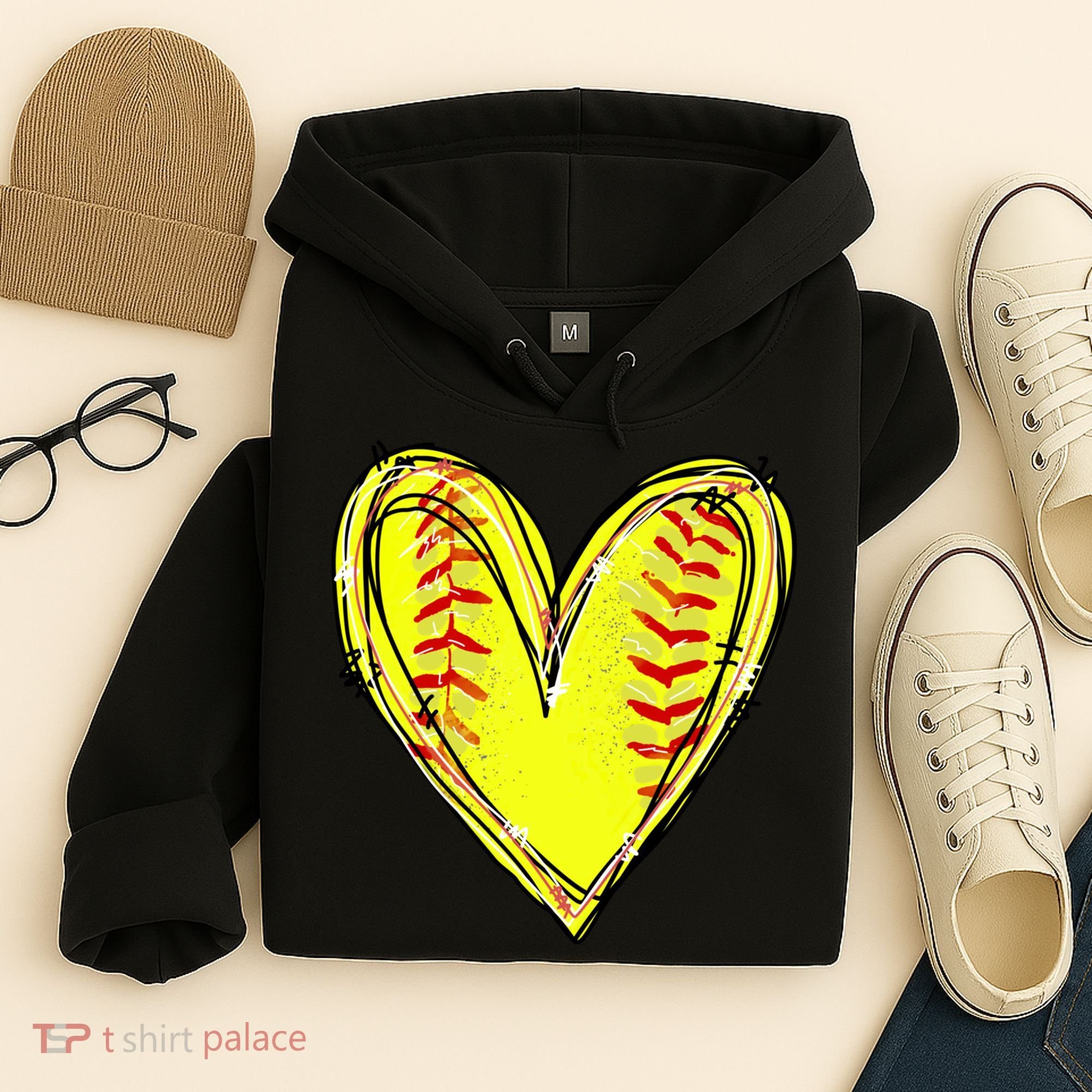 Softball Game Softball Heart Day Softball Lovers Hoodie