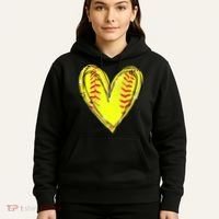Softball Game Softball Heart Day Softball Lovers Hoodie thumb 5