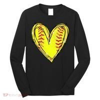 Softball Game Softball Heart Day Softball Lovers Long Sleeve Shirt thumb 0