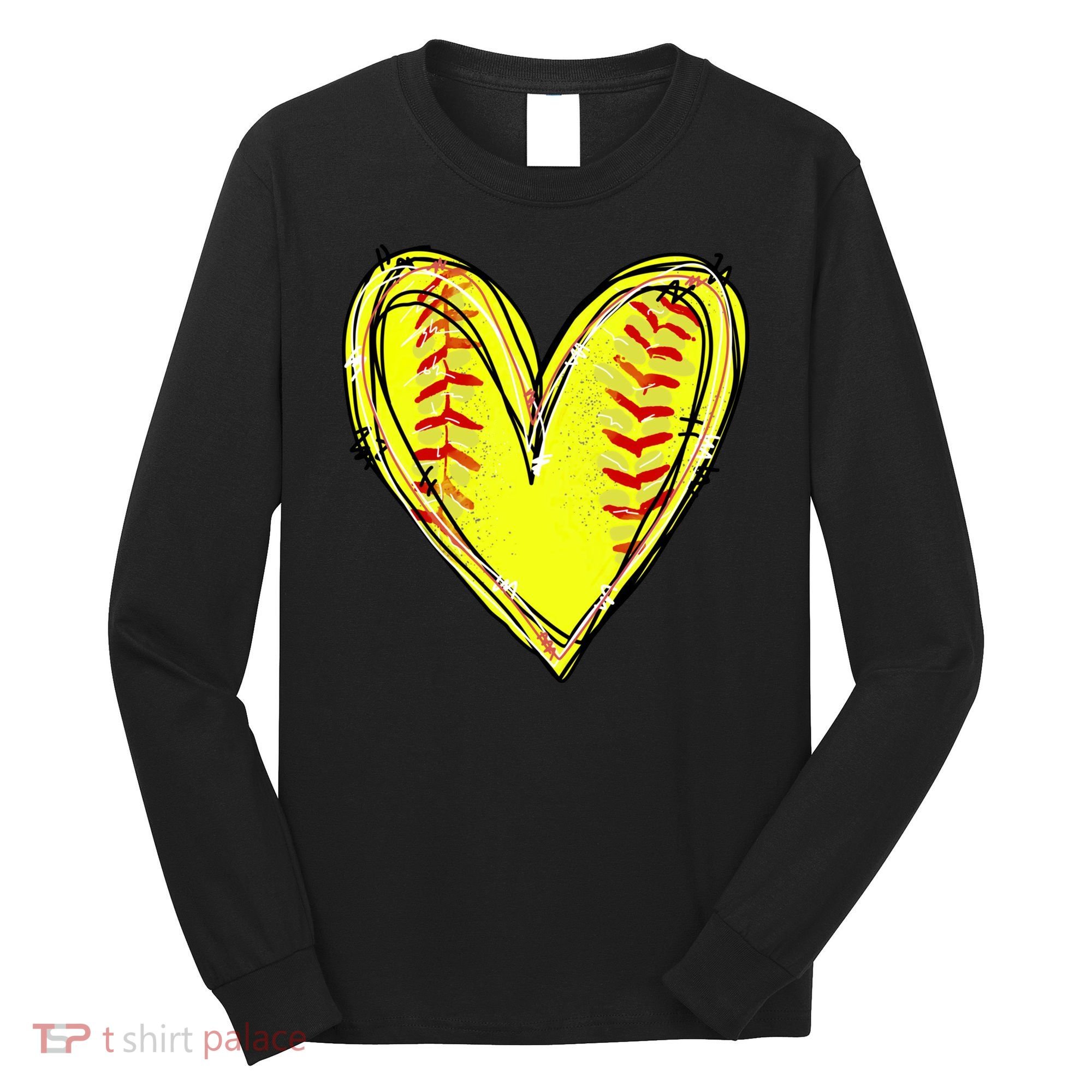 Softball Game Softball Heart Day Softball Lovers Long Sleeve Shirt