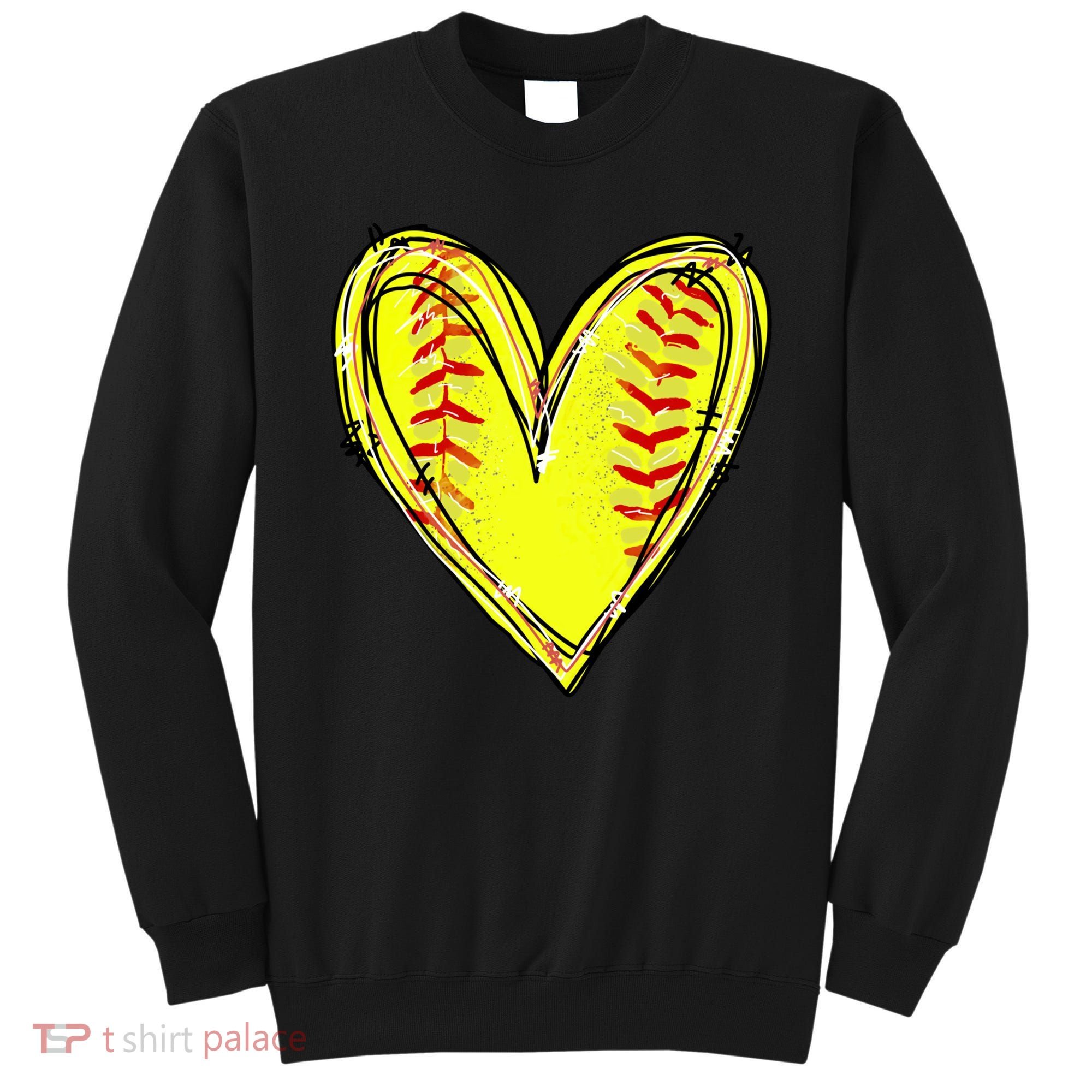 Softball Game Softball Heart Day Softball Lovers Sweatshirt