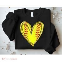 Softball Game Softball Heart Day Softball Lovers Sweatshirt thumb 2