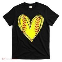 Softball Game Softball Heart Day Softball Lovers T-Shirt thumb 0