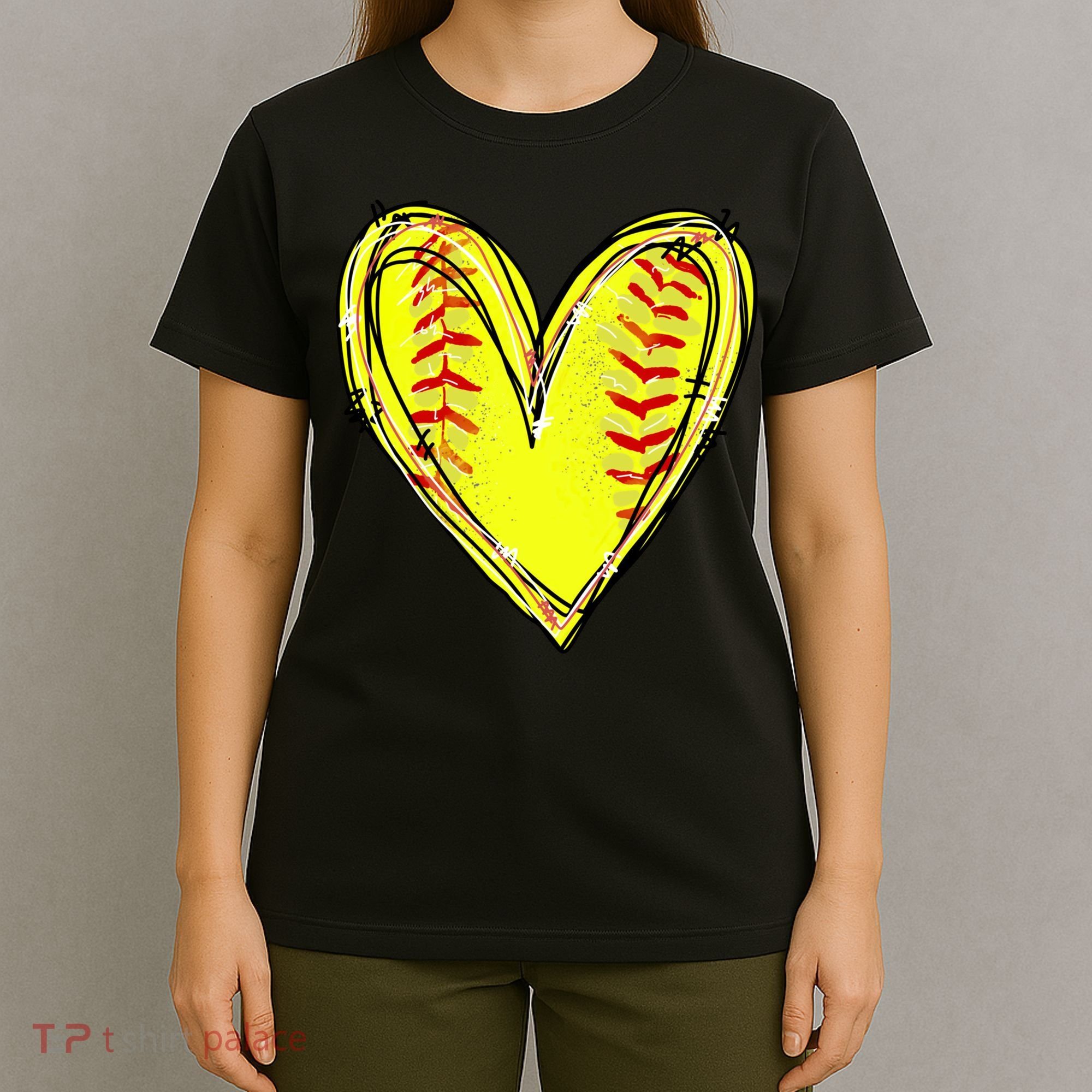 Softball Game Softball Heart Day Softball Lovers T-Shirt