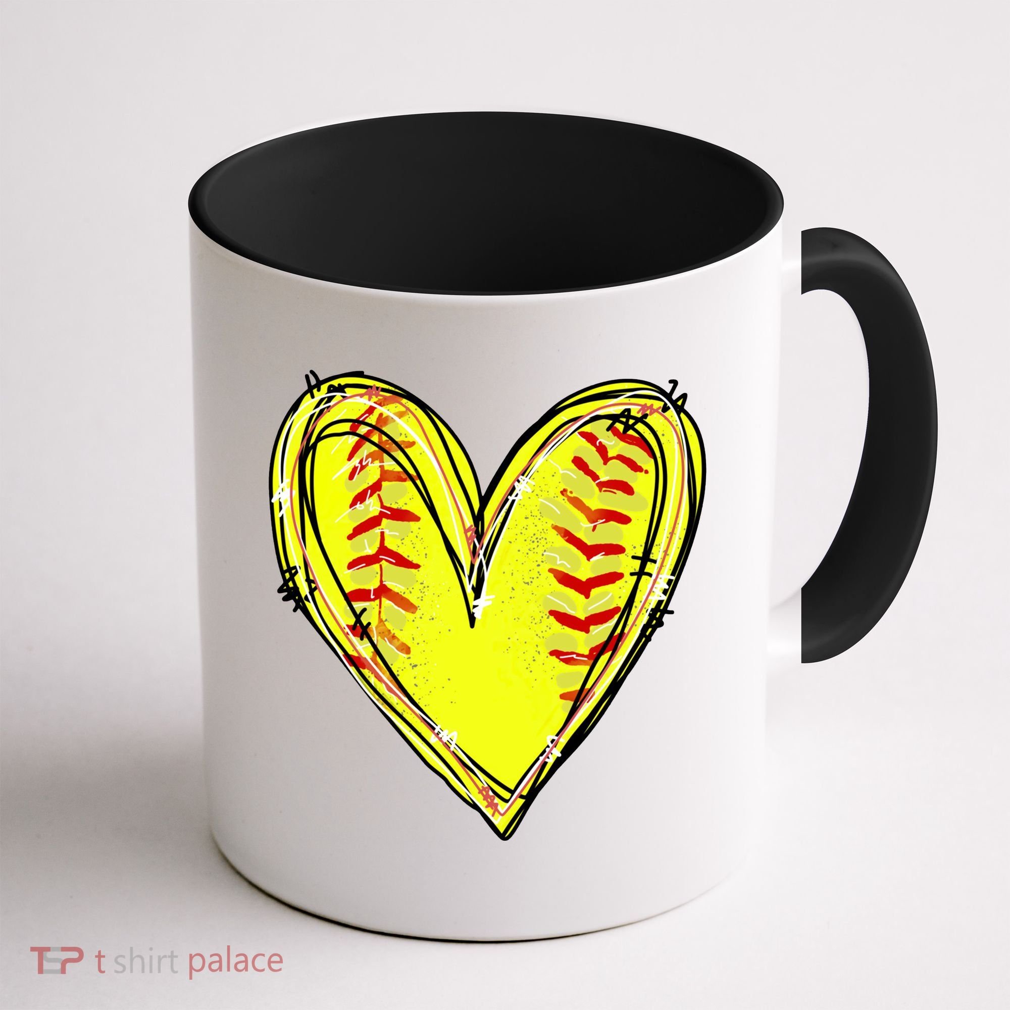 Softball Game Softball Heart Day Softball Lovers Coffee Mug