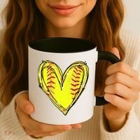 Softball Game Softball Heart Day Softball Lovers Coffee Mug thumb 3