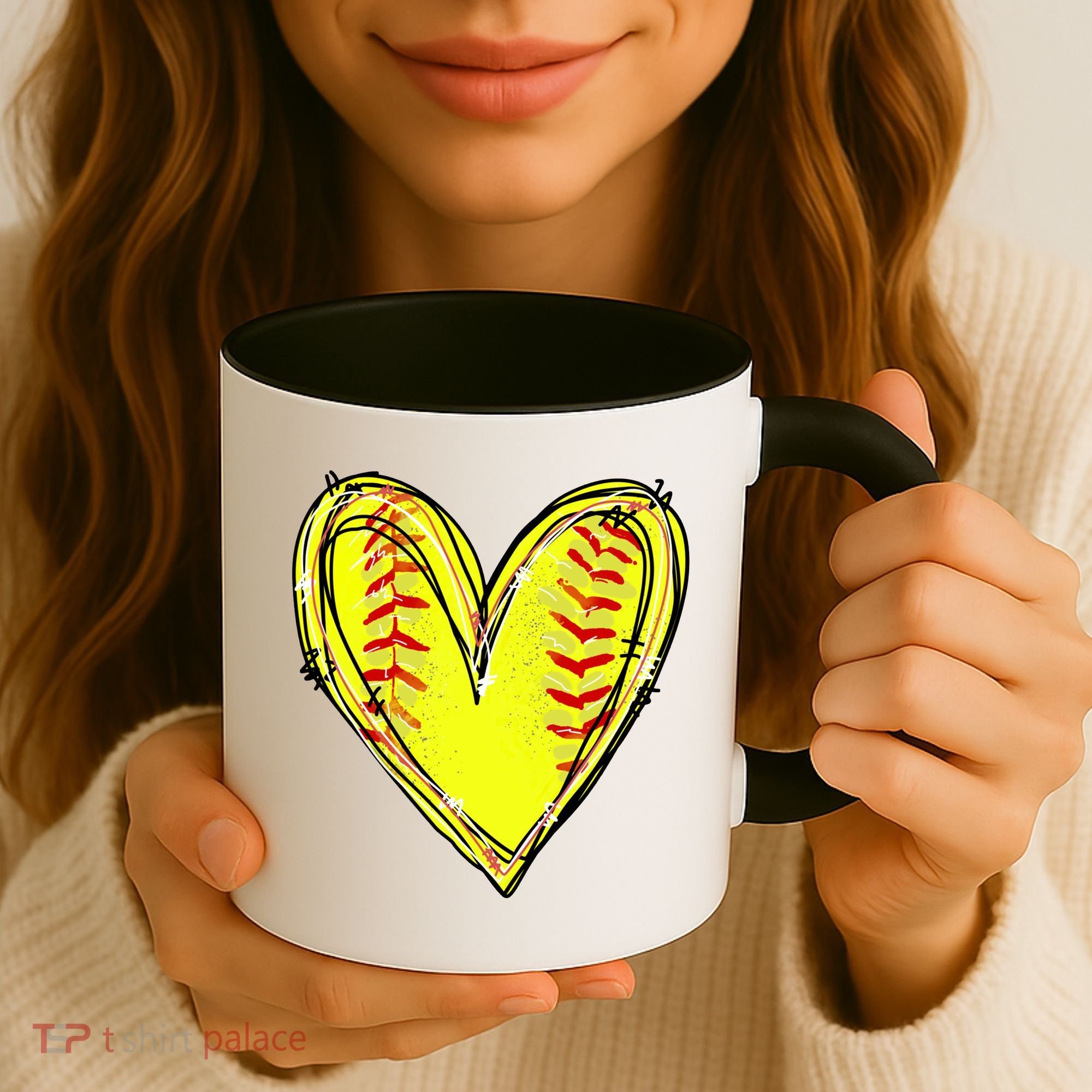 Softball Game Softball Heart Day Softball Lovers Coffee Mug
