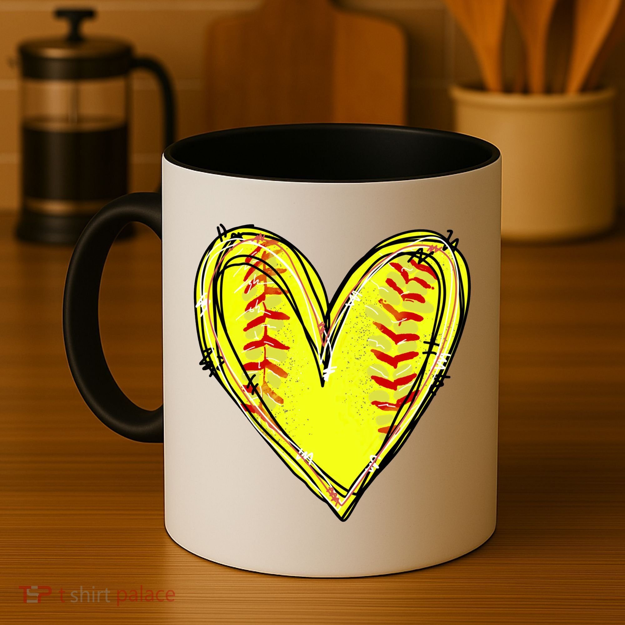 Softball Game Softball Heart Day Softball Lovers Coffee Mug