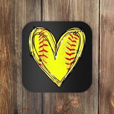 Softball Game Softball Heart Day Softball Lovers Coaster