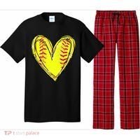 Softball Game Softball Heart Day Softball Lovers Pajama Set thumb 0